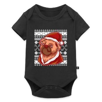 Pull de Noël moche Tshirt Carlin de Noël - Body à manches courtes Premium Bébé - noir - Devant