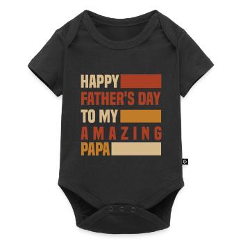 Happy father's day for my amazing papa - Baby Premium short-sleeve bodysuit - black - Front