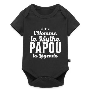 Grand-Père Papou l'Homme le Mythe la Légende - Body à manches courtes Premium Bébé - noir - Devant