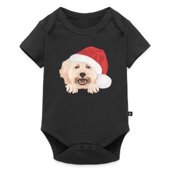 Pudel Frohe Weihnachten - Baby Premium Kurzarmbody - Schwarz - Vorne