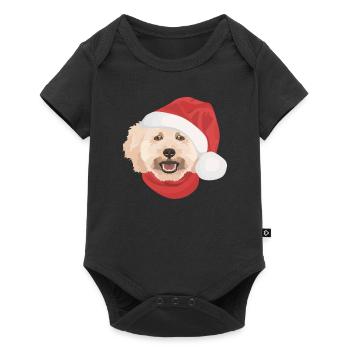 Caniche Joyeux Noël - Body à manches courtes Premium Bébé - noir - Devant