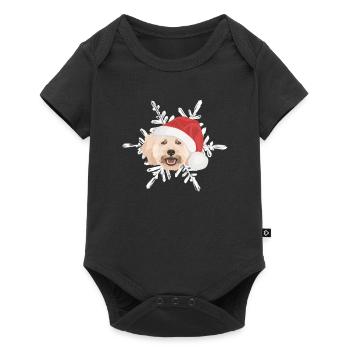 Pudel Frohe Weihnachten - Baby Premium Kurzarmbody - Schwarz - Vorne