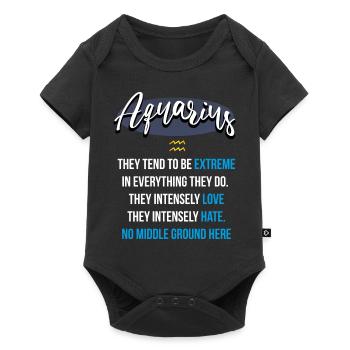 Wassermann Tierkreis und Sternzeichen Astrologie - Baby Premium Kurzarmbody - Schwarz - Vorne
