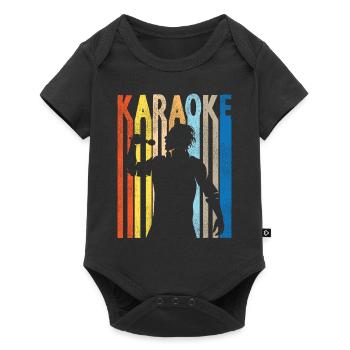 Karaoké Chanteur Rétro Vintage - Body à manches courtes Premium Bébé - noir - Devant