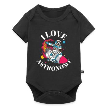 I Love Astronomy Rocket Space Astronaut - Baby Premium short-sleeve bodysuit - black - Front