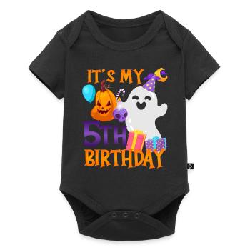 C’est mon 5ème anniversaire Spooky Ghost Halloween - Body à manches courtes Premium Bébé - noir - Devant