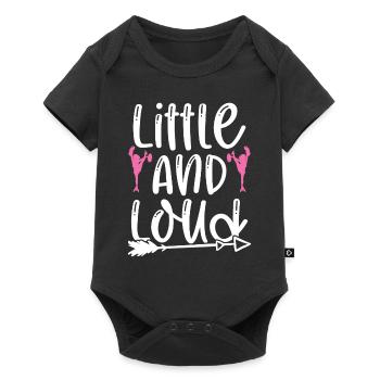 Little and Loud Cheerleading Gymnastic Sport - Baby Premium Kurzarmbody - Schwarz - Vorne