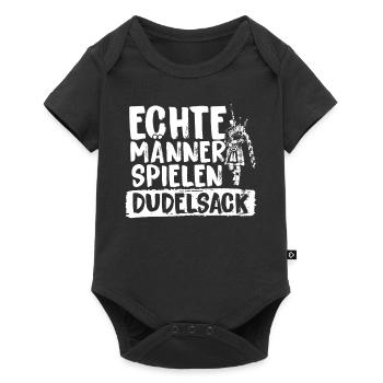 Echte Männer Spielen Dudelsack Instrument - Baby Premium Kurzarmbody - Schwarz - Vorne