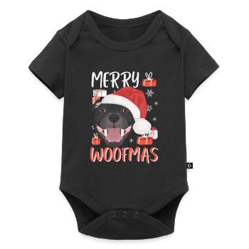 Staffordshire Bull Terrier Joyeux Noël - Body à manches courtes Premium Bébé - noir - Devant