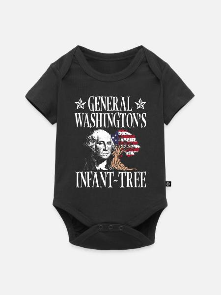 General Washingtons Säuglingsbaum 4. Juli - Baby Premium Kurzarmbody - Schwarz