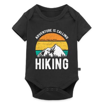 Adventure is Calling Hiking - Baby Premium Kurzarmbody - Schwarz - Vorne