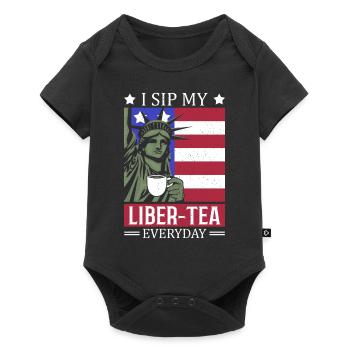 Ich Trinke Meinen Liber-tee Jeden Tag Am 4. Juli, - Baby Premium Kurzarmbody - Schwarz - Vorne
