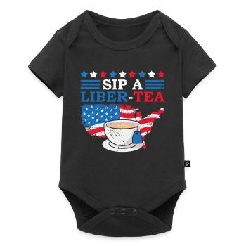 Sip A Liber-tee 4. Juli Teetrinker Independence - Baby Premium Kurzarmbody - Schwarz - Vorne