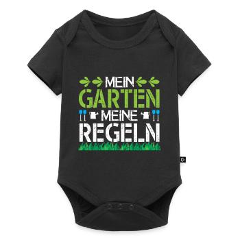 Mon jardin Mes règles Jardinage - Body à manches courtes Premium Bébé - noir - Devant