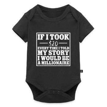 Leg surgery wheelchair lost leg - Baby Premium short-sleeve bodysuit - black - Front