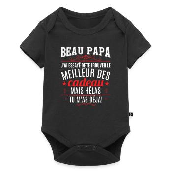 Beau Papa Beau Père - Body à manches courtes Premium Bébé - noir - Devant