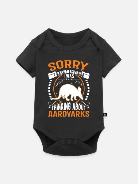 Erdferkel Geschenk Aardvark - Baby Premium Kurzarmbody - Schwarz