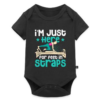 I'm Just Here For Feet In Straps Pilates Fitness - Baby Premium Kurzarmbody - Schwarz - Vorne