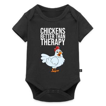 Chickens Better Than Therapy - Baby Premium Kurzarmbody - Schwarz - Vorne