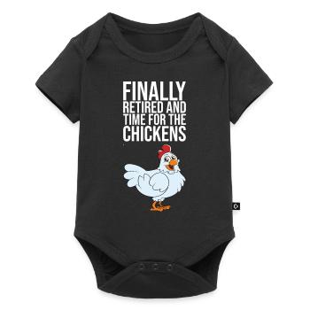 Finally Retired And Time For The Chickens - Baby Premium short-sleeve bodysuit - black - Front
