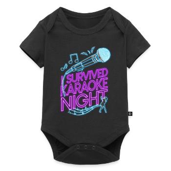Karaoké Chanteur 80s Rétro I - Body à manches courtes Premium Bébé - noir - Devant