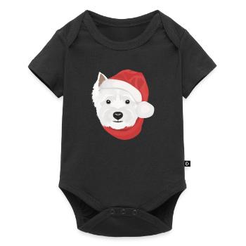West Highland Terrier Joyeux Noël - Body à manches courtes Premium Bébé - noir - Devant