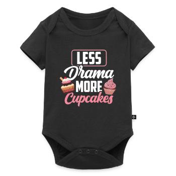 Weniger Drama Mehr Cupcakes Liebhaber Cupcake Süß - Baby Premium Kurzarmbody - Schwarz - Vorne