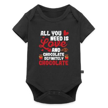 Tout ce dont vous avez besoin, c’est d’amour et de chocolat - Body à manches courtes Premium Bébé - noir - Devant