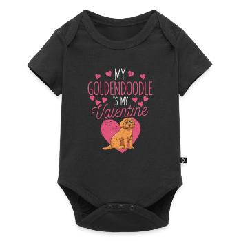 Mon Goldendoodle est mon animal de compagnie de la Saint-Valentin - Body à manches courtes Premium Bébé - noir - Devant