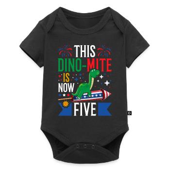 Ce dinomite est maintenant de cinq dinosaures 4 juillet - Body à manches courtes Premium Bébé - noir - Devant