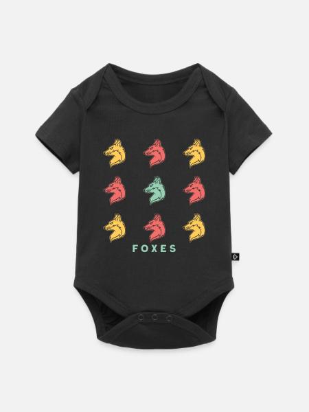 Foxes Fuchs Tier Rotfuchs - Baby Premium Kurzarmbody - Schwarz