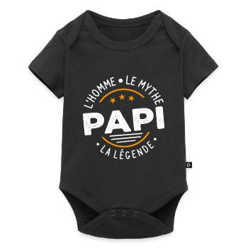 Grand-Père Papi l'Homme le Mythe la Légende Cadeau - Body à manches courtes Premium Bébé - noir - Devant