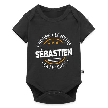 Sébastien L'Homme LeMythe La Légende Cadeau Humour - Body à manches courtes Premium Bébé - noir - Devant