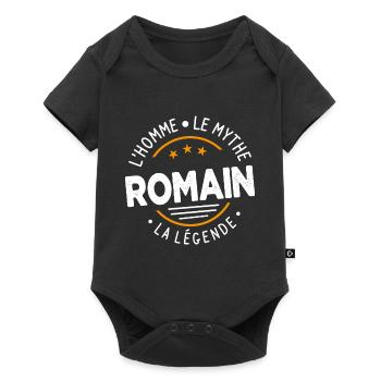 Romain L'Homme Le Mythe La Légende Cadeau Humour - Body à manches courtes Premium Bébé - noir - Devant