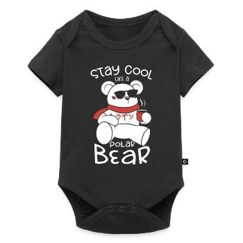 Stay cool like a polar bear Polar bear Antarctica - Baby Premium short-sleeve bodysuit - black - Front