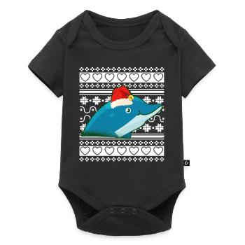 Ugly Christmas Sweater Tshirt Christmas Dolphin - Baby Premium short-sleeve bodysuit - black - Front