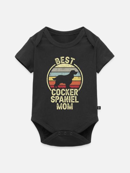 Hund Mom - Cocker Spaniel - Baby Premium Kurzarmbody - Schwarz
