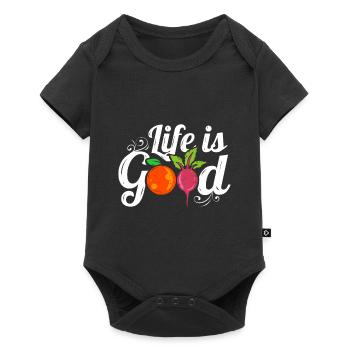 Orange And Radish Veggies Logo Life Is Good For A - Baby Premium short-sleeve bodysuit - black - Front