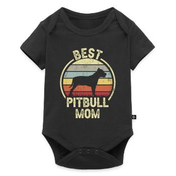 Maman chien - Pitbull - Body à manches courtes Premium Bébé - noir - Devant