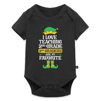 2nd Grade Teacher Elf Christmas School Party I - Baby Premium short-sleeve bodysuit - black - Front