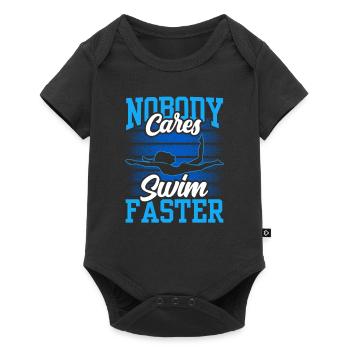 No one cares about swimming fast team - Baby Premium short-sleeve bodysuit - black - Front