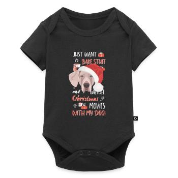 Joyeux Noël Weimaraner - Body à manches courtes Premium Bébé - noir - Devant