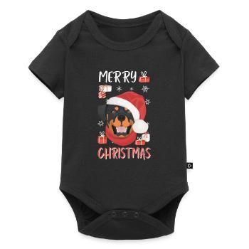 Rottweiler Merry Christmas - Baby Premium short-sleeve bodysuit - black - Front
