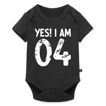 Yes! I Am 4 Years 4 Birthday Kids Space Astronaut - Baby Premium short-sleeve bodysuit - black - Front