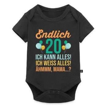 Zwanzig 20 Jahre Zwanzigster Geburtstag - Baby Premium Kurzarmbody - Schwarz - Vorne