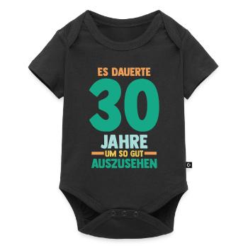 Dreißig Dreißigster 30 Jahre Geburtstag - Baby Premium Kurzarmbody - Schwarz - Vorne