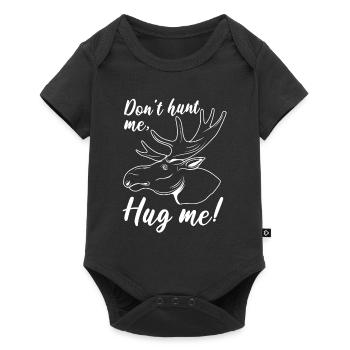 Hug Me Ironic Saying Elk Wildlife Animal Deer - Baby Premium short-sleeve bodysuit - black - Front