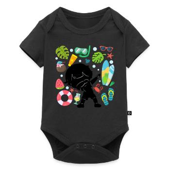 Silhouette Dabbing Boy Summer Time Beach Style - Baby Premium short-sleeve bodysuit - black - Front