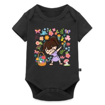 Dabbing Girl Hippie Bouquet Basket Spring - Body à manches courtes Premium Bébé - noir - Devant