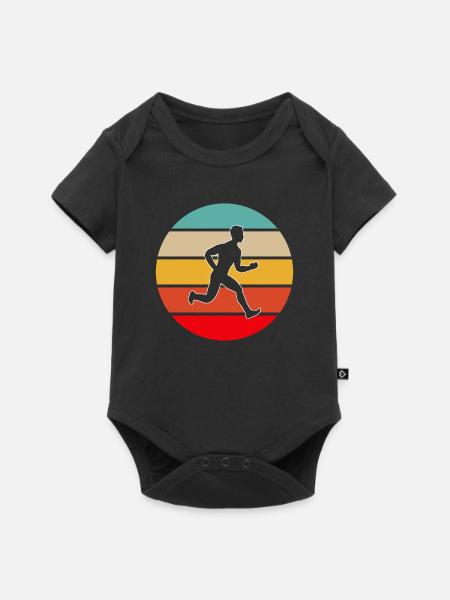 Joggen Retro - Baby Premium Kurzarmbody - Schwarz